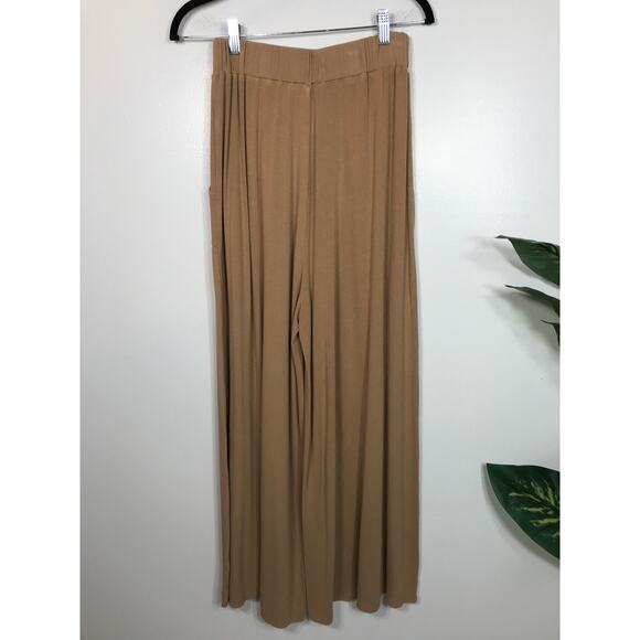 Vada Winter x Maverick Womens Pants Wide Leg Tan Casual Lounge Boho Minimalist - Picture 2 of 8